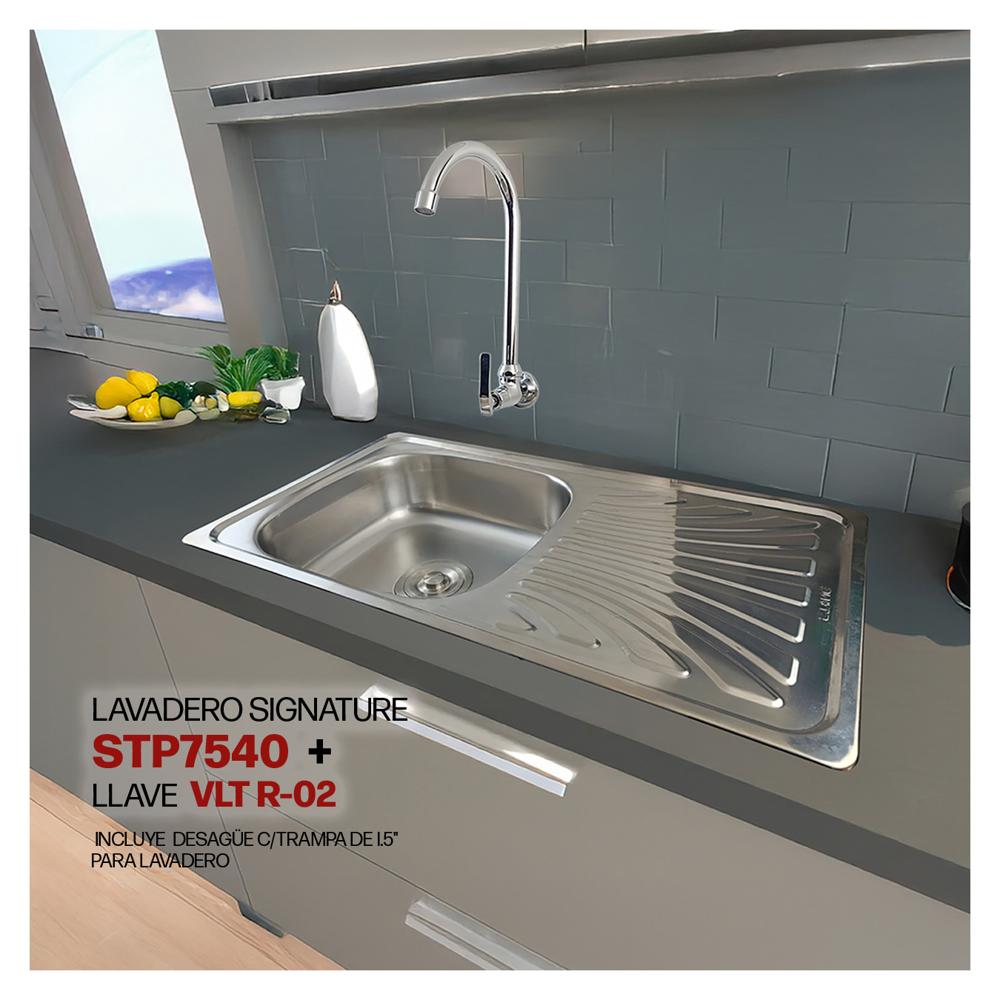 Combo De Lavadero Signature STP7540 + Desagüe C/Trampa De I.5" + VLT R-02 Rumi
