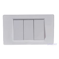 INTERRUPTOR CONMUTADOR DE 3 VIAS TRIPLE PLACA BLANCA Y DADOS BLANCOS SANDAY