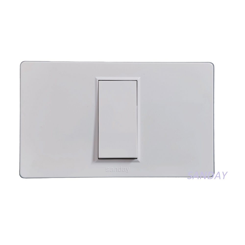 INTERRUPTOR SIMPLE PLACA BLANCA Y DADO BLANCO SANDAY