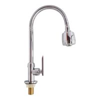 Grifo Llave al Mueble Latón Cromado Pesado de Cocina agua fría cuello flexible