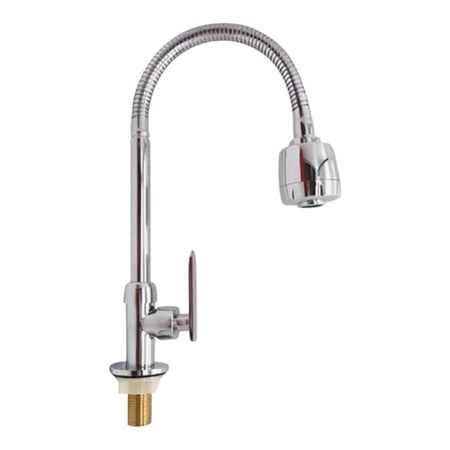 Grifo Llave al Mueble Latón Cromado Pesado de Cocina agua fría cuello flexible