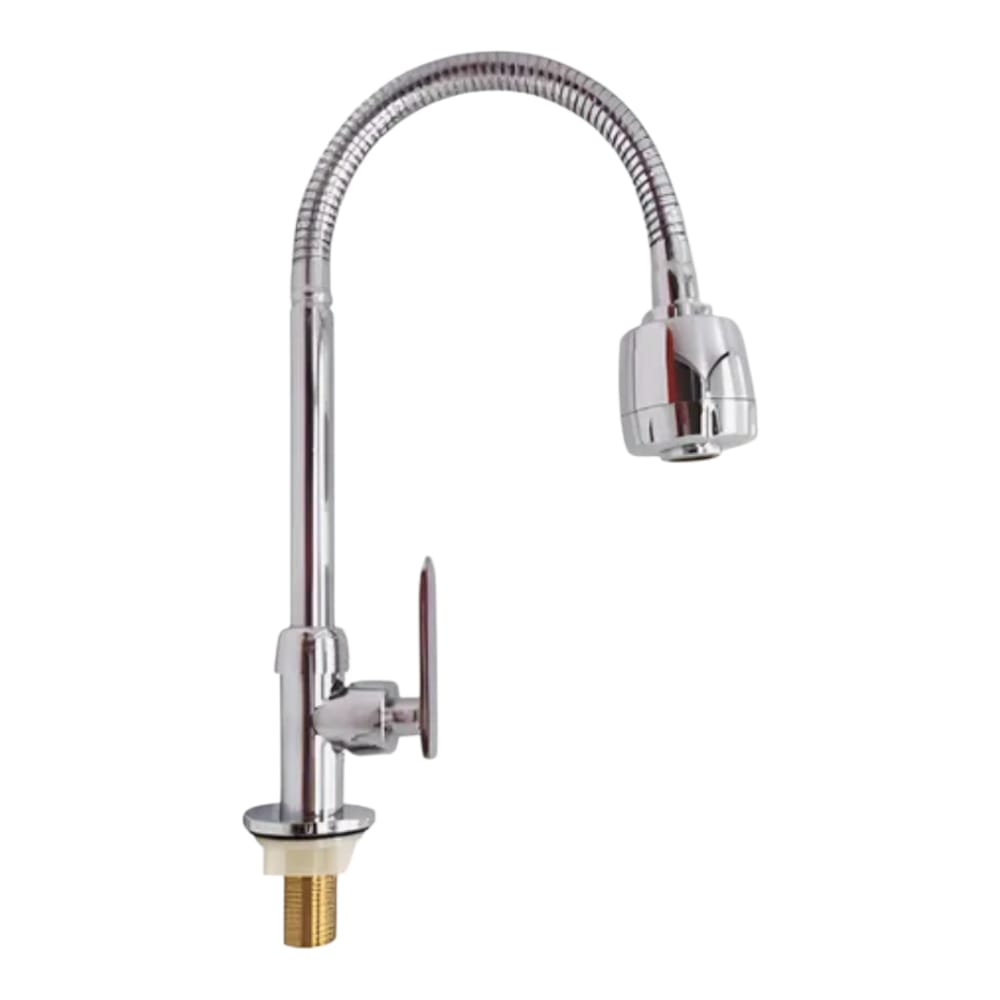 Grifo Llave al Mueble Latón Cromado Pesado de Cocina agua fría cuello flexible