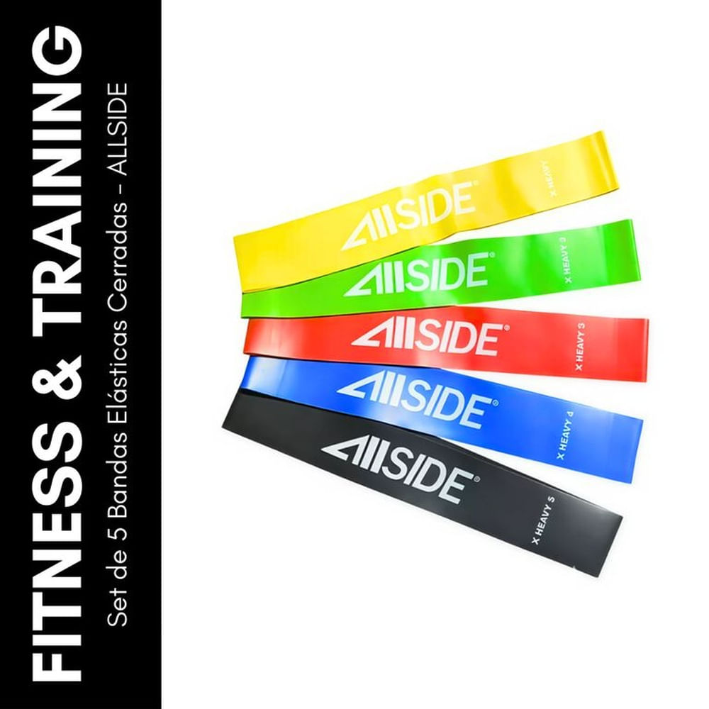 Set de 5 Bandas Elásticas Cerradas - ALLSIDE Multicolor