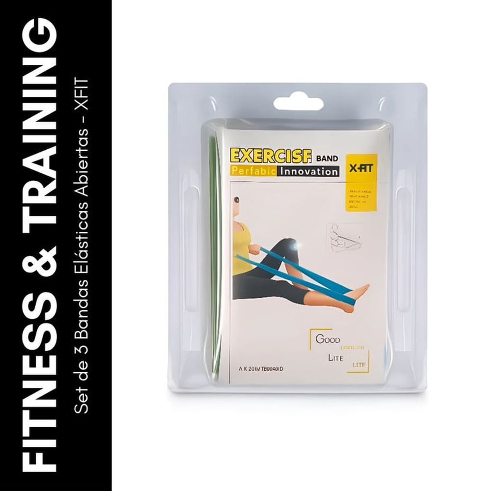 Set de 3 Bandas Elásticas Abiertas - XFIT Multicolor