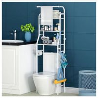Organizador Estante de Baño 3 Niveles con Porta Toalla Y Colgadores