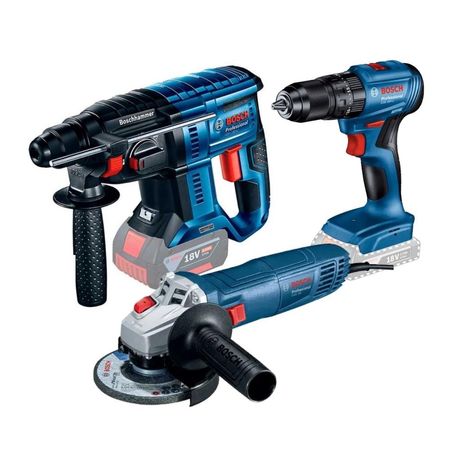 Rotomartillo GBH 180 + Taladro GSB 185 + Esmeril GWS 700 Bosch
