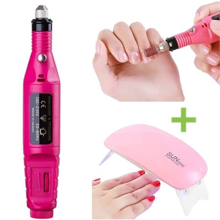 Combo Pulidor para Pedicure Manicure Mini Secador de Uñas
