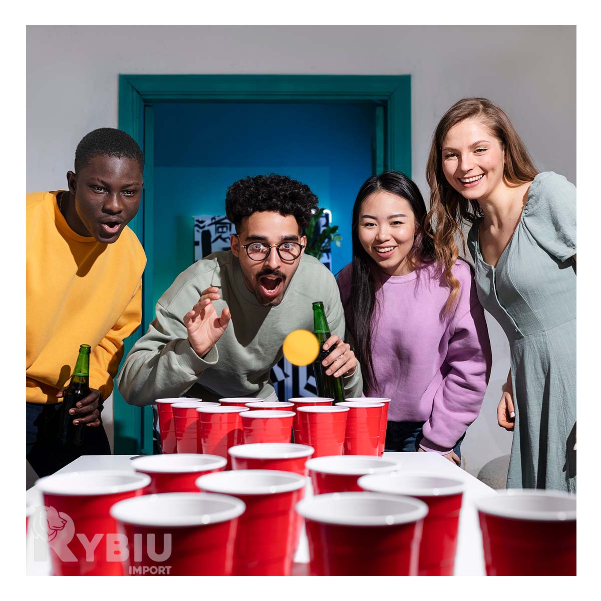Juego Divertido para Fiesta con Vasos y Pelotas Ping Pong