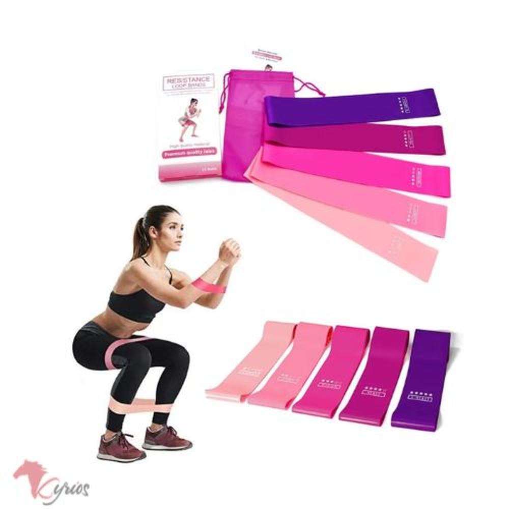 Bandas Ligas Elasticas Resistencia Rosadas Ejercicios Pack 5 Rosado