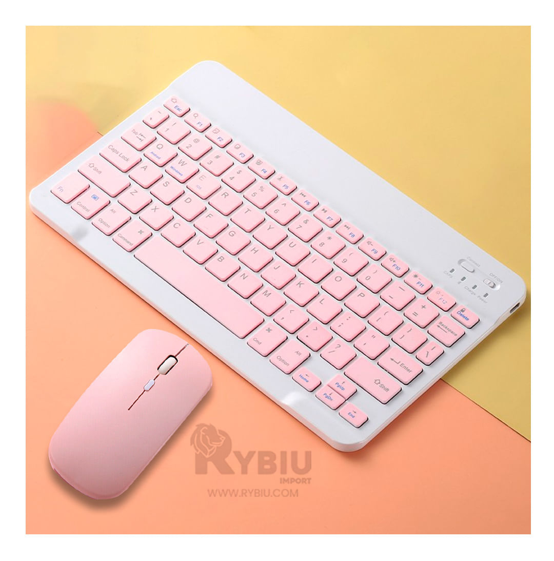 Conjunto de Teclado y Mouse en Rosado Y+Post-it adhesivos