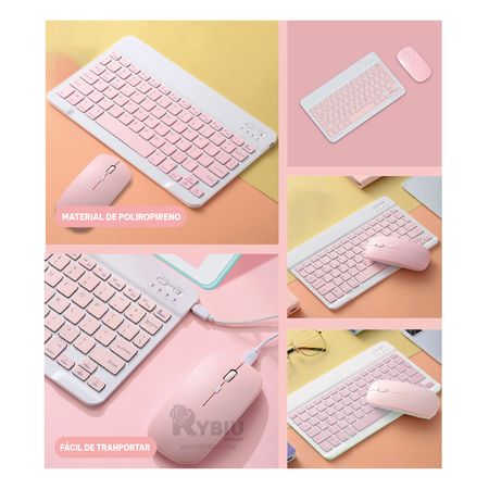 Kit Recargable Keyboard en Color Rosado Y+Papel de Regalo