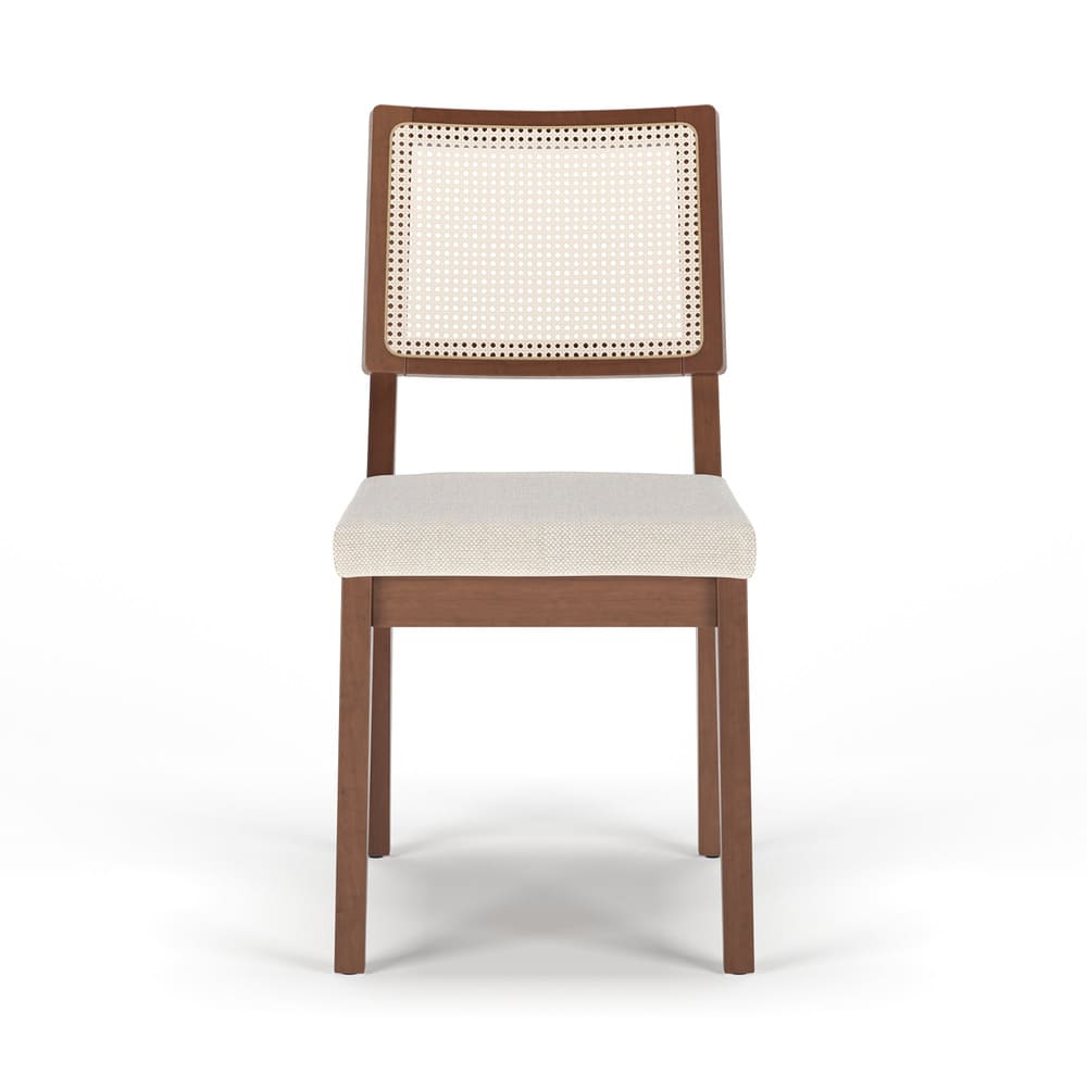 Pack De 2 Sillas De Comedor Rattan Sao Paulo de Lino Beige