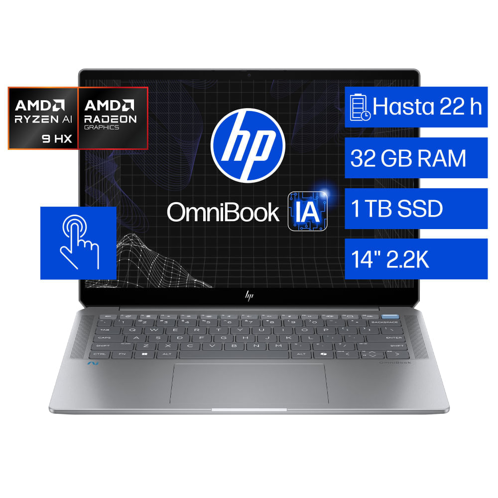 Laptop HP AMD Ryzen™ AI 9 HX 375 14-fd0001la R9-375HX 32GB RAM 1TB 14""