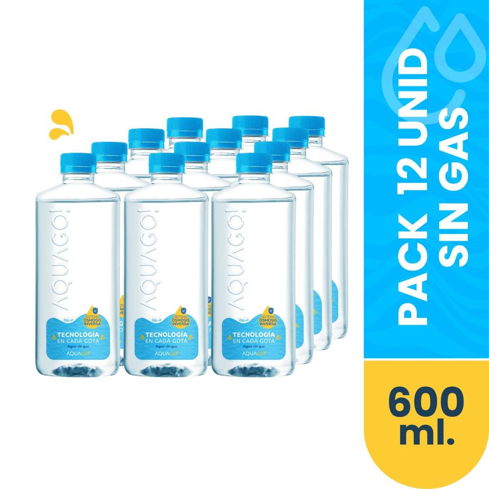 Agua Purificada AQUAGO sin gas Botella 600ml