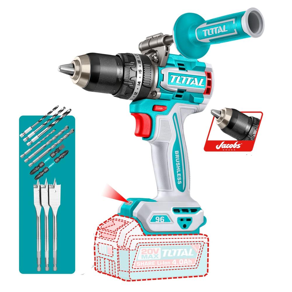 Taladro Percutor 96Nm con Mango (solo cabezal) Industrial Total TIDLI209685