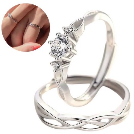 Anillo De Pareja Mi Otra Mitad  Diseño  Exclusivo Plateado