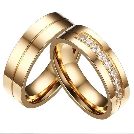 Anillos De Compromiso Pareja Acero Inoxidable Diseño Unico