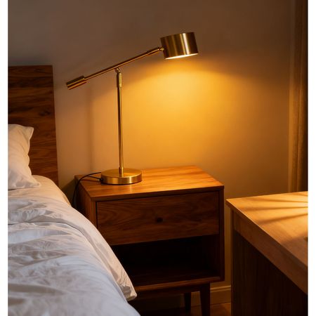 Lámpara Mesa Dorada Led