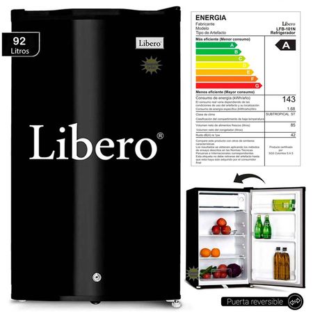 Frigobar Libero LFB-101N 92 Litros Negro