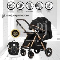 Coche Cuna TURQUIA PREMIUM con Mochila Pañalera Black