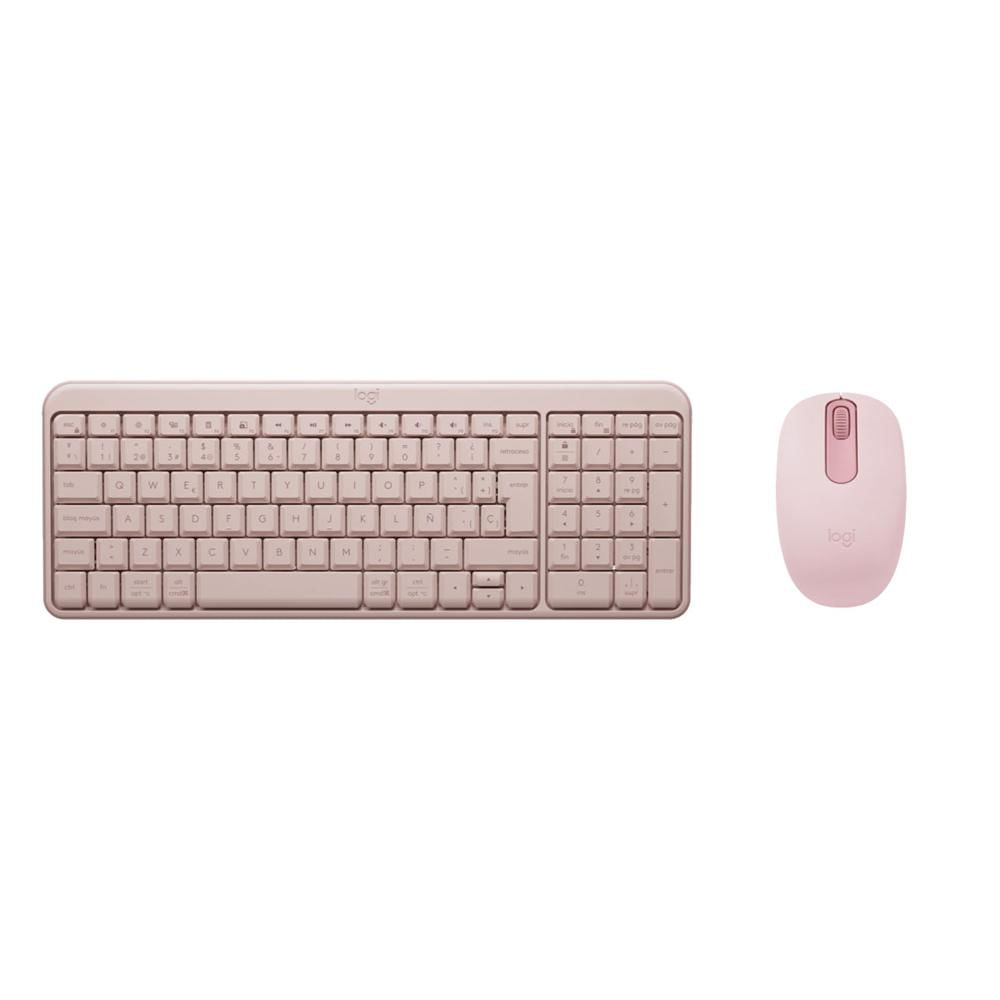 TECLADO Y MOUSE LOGITECH K250 MOUSE M196 BT INALÁMBRICO ROSADO