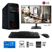 Computadora PC CORE i7  3.2Ghz  Ram16GB Disco SSD 1TB  Monitor 24 LG  FULL HD