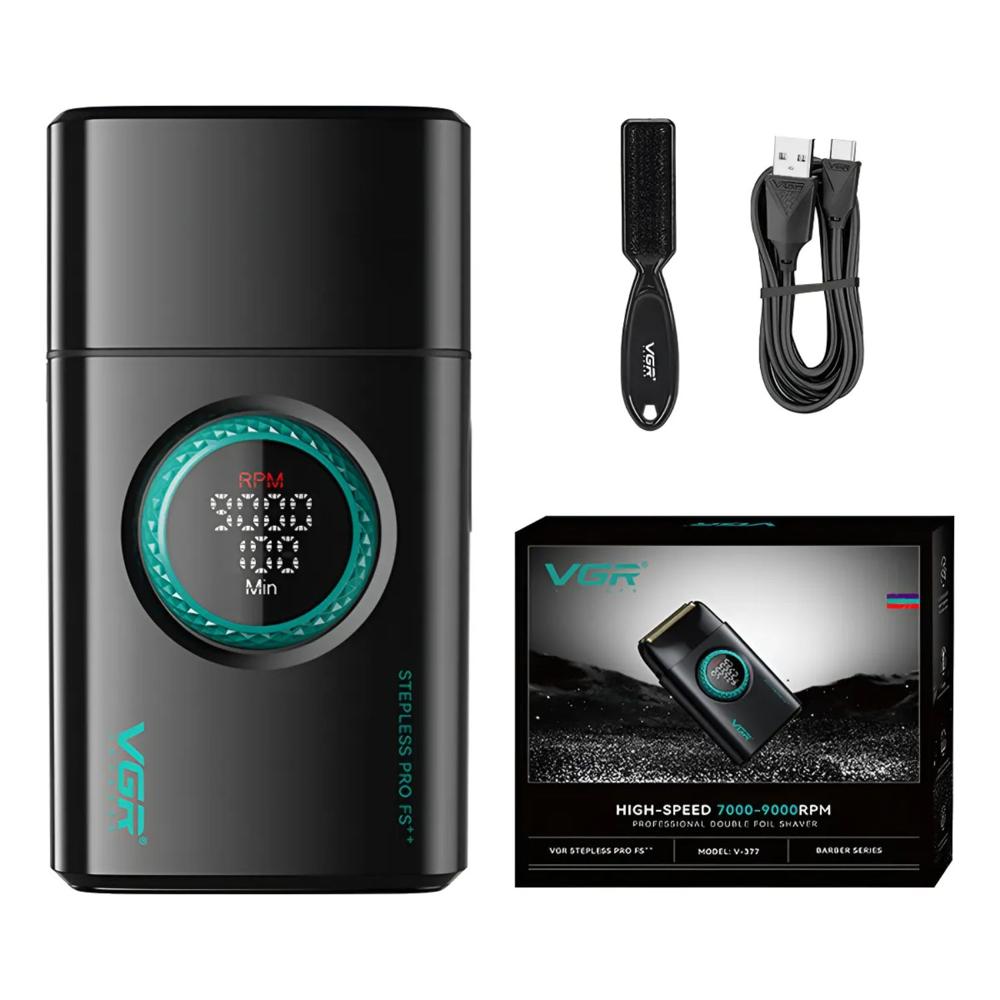 Afeitadora Eléctrica Shaver Titanio 9000 RPM Recargable USB  VGR V-377