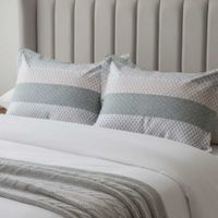 SET DE 2 FUNDAS DE ALMOHADA DECORATIVA  ALGODON 132 HILOS 70 X 50 CM ELIAN AQUA FREE HOME