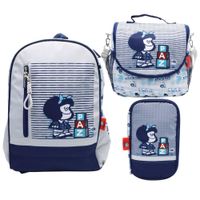 Pack Escolar Mochila Mafalda Azul Oficio