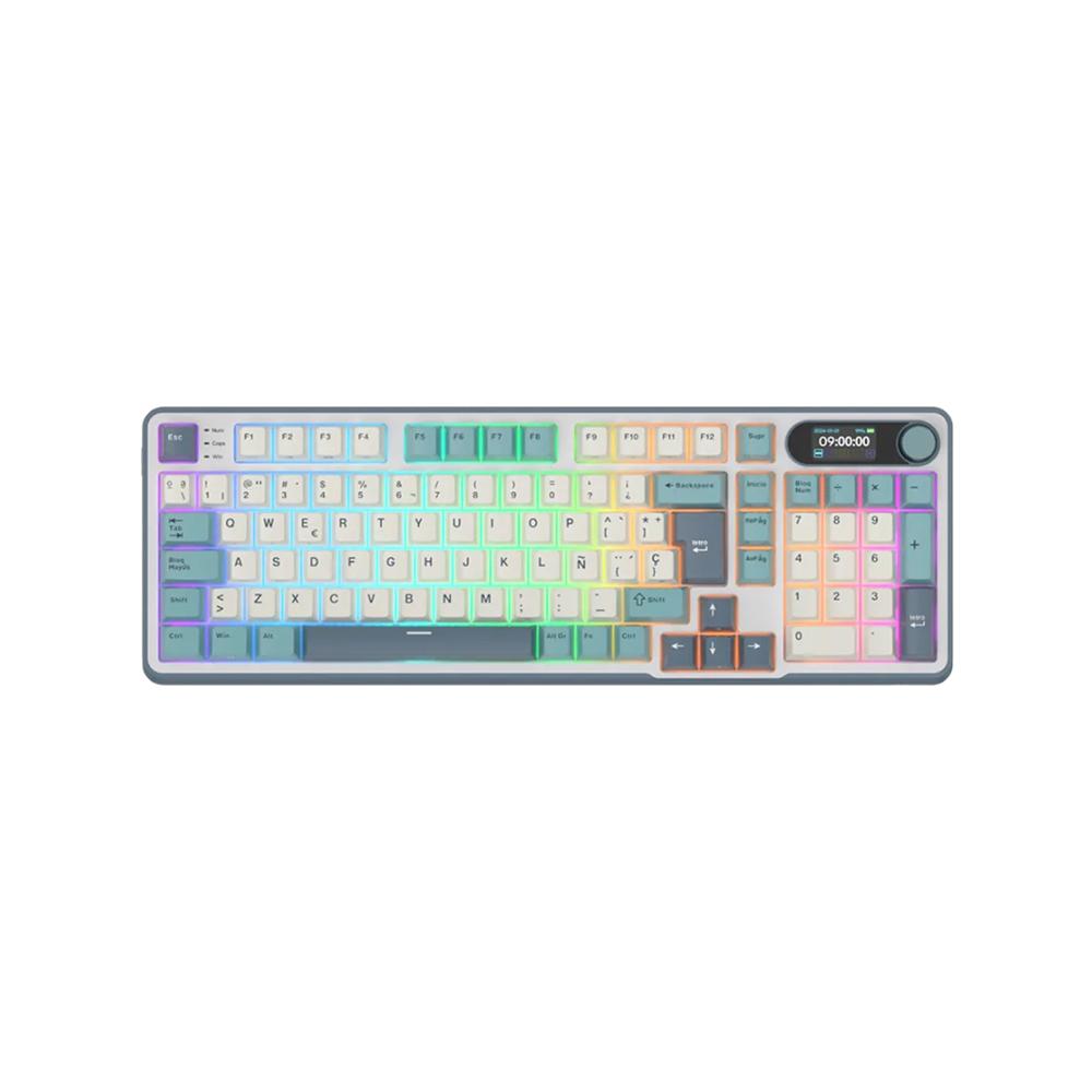 Teclado Mecánico Gamer Royal Kludge RK-S98 Inalámbrico SP Light Cloud Chartreuse Switch