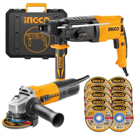 Combo Rotomartillo Ingco 950W SDS PLUS RGH9528 + Amoladora Angular 4 1/2