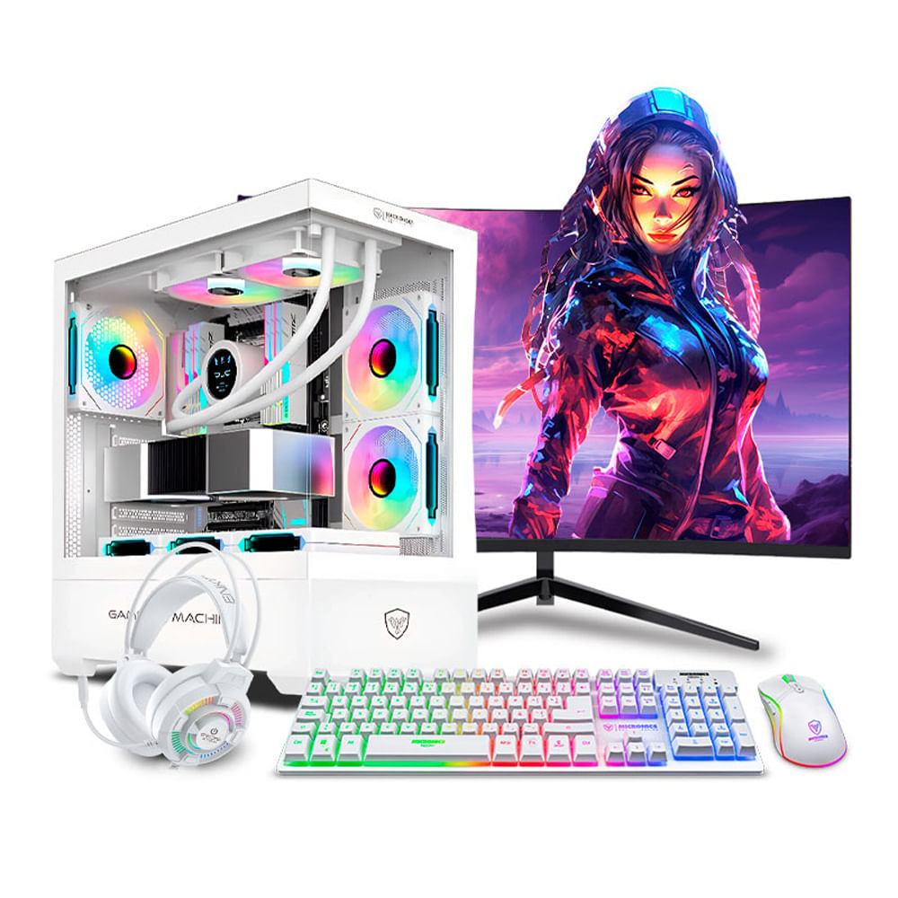 COMPUTADORA GAMER PINK RYZEN 7 5700X 32GB 500GB 24 RTX5050 8GB MI PC LISTA MIPCLISTA