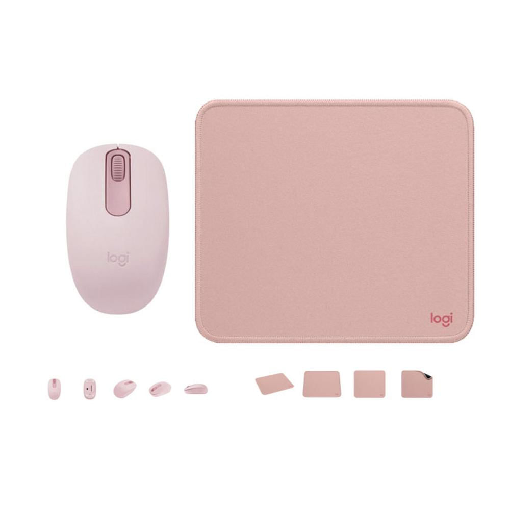 COMBO LOGITECH MOUSE M196 Y PAD MOUSE 200X230 ROSADO