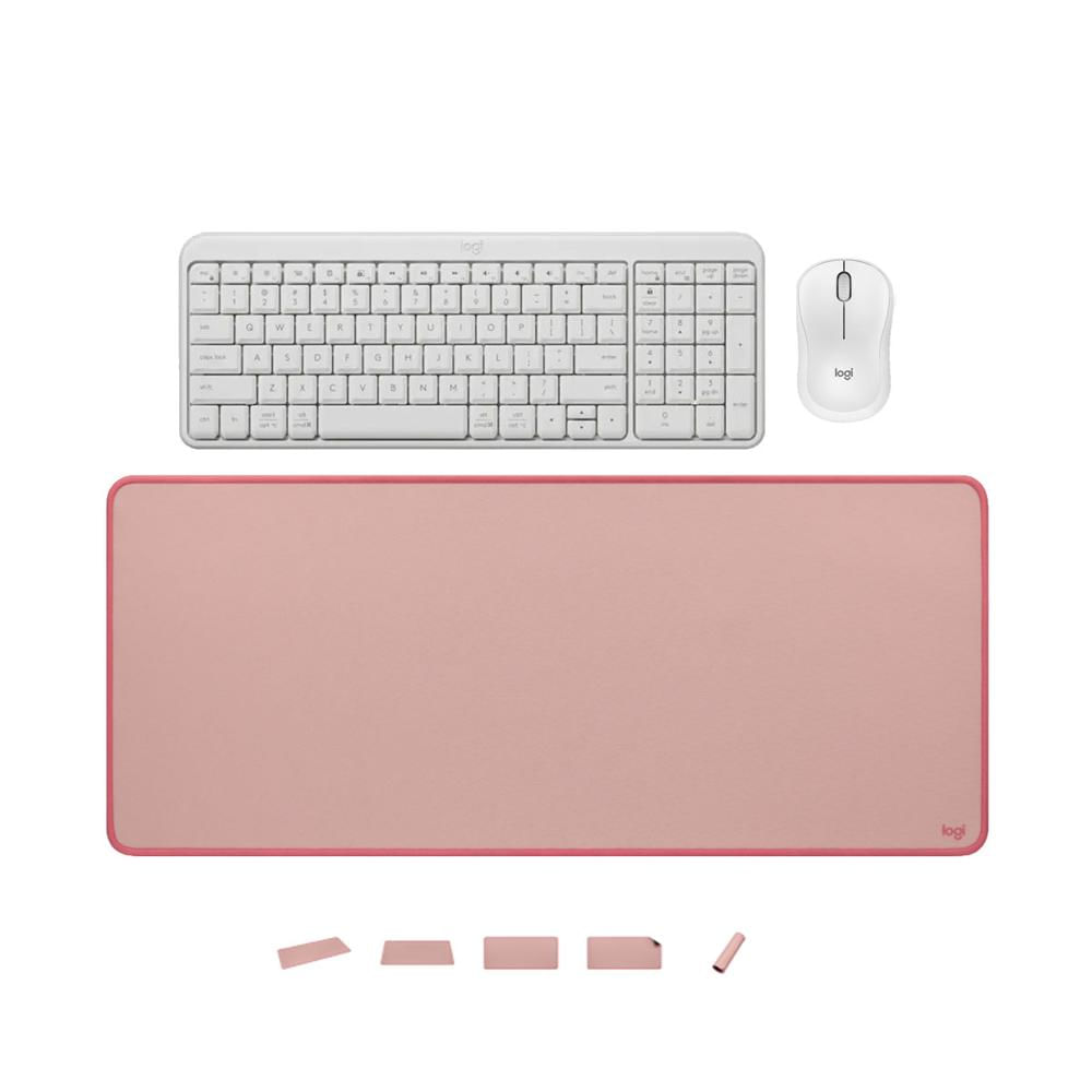 COMBO LOGITECH K250 MOUSE M240 BLANCO PAD MOUSE ROSA