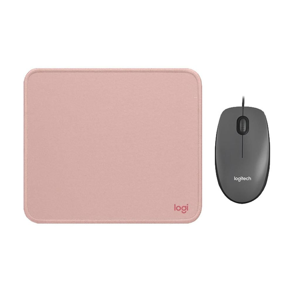COMBO LOGITECH MOUSE M90 GRIS PAD MOUSE 200X230 ROSADO