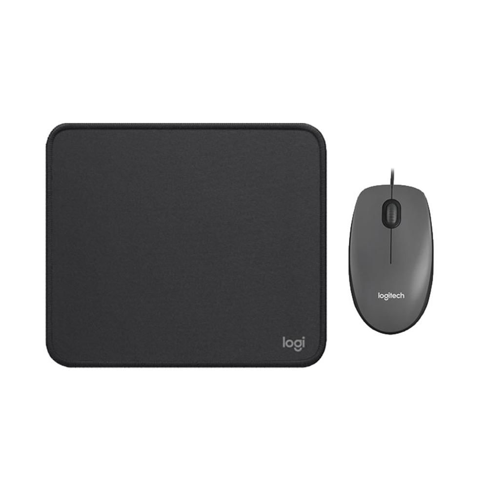 COMBO LOGITECH MOUSE M90 GRIS PAD MOUSE 200X230 NEGRO