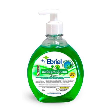 Jabón Líquido Frutal Ebriel 380ml Verde con Aloe y Glicerina