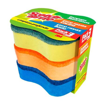 Esponja Tripack Scotch Brite 2 en 1