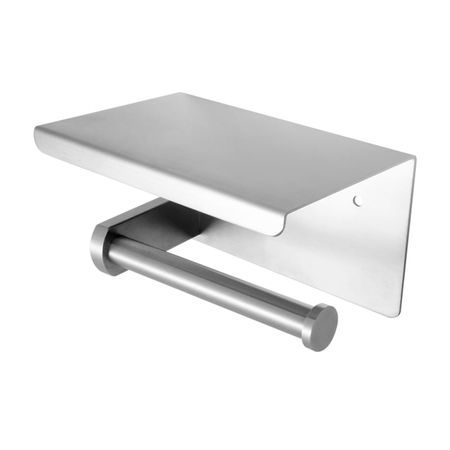 Porta rollo con repisa adhesivo inoxidable Bali Vainsa