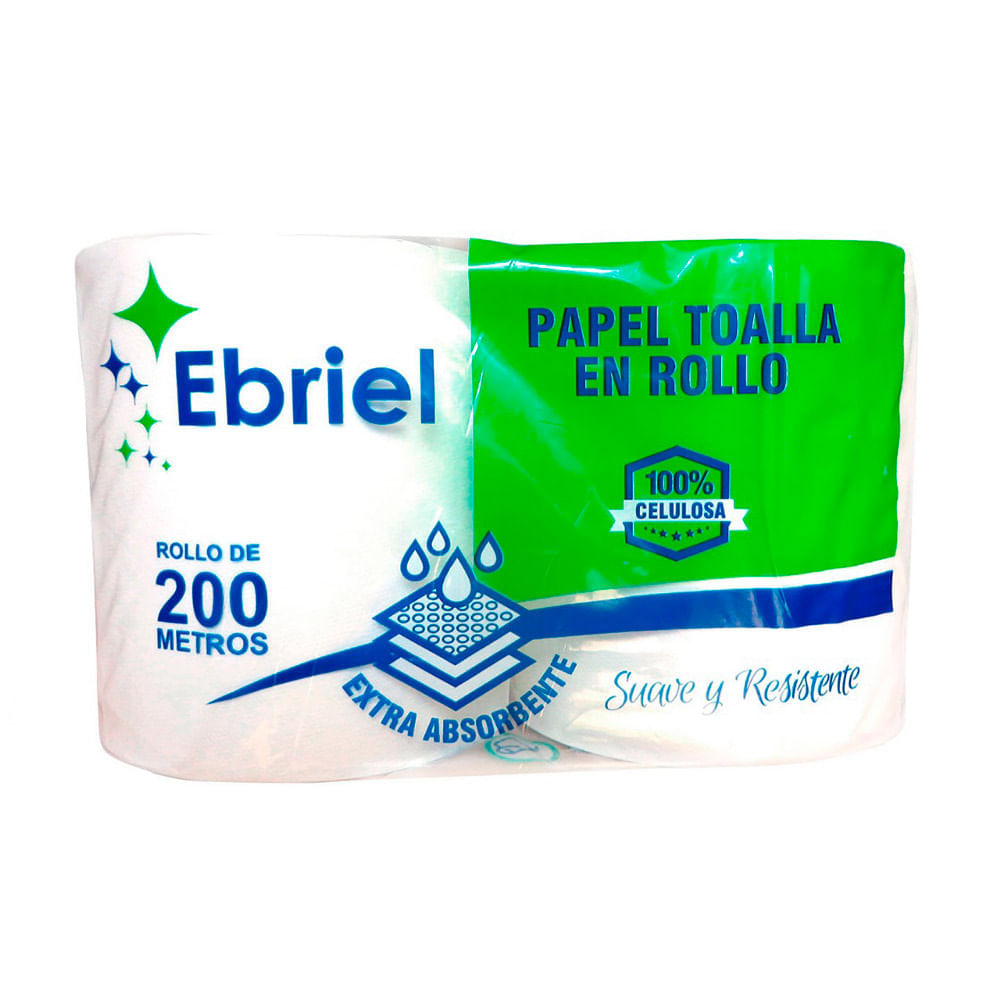 Papel Toalla Rollo Ebriel Blanco 2 rollos x 200m