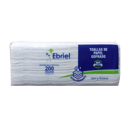 Papel Toalla Interfoliado Ebriel 200 Hojas Blanco
