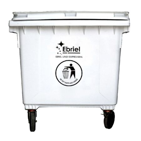 Contenedor Ebriel con 4 Ruedas 1100L Blanco