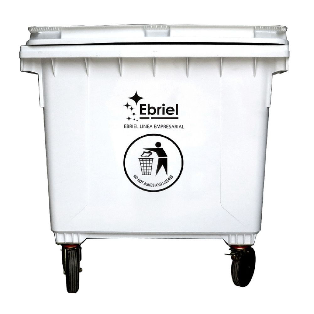 Contenedor Ebriel con 4 Ruedas 1100L Blanco