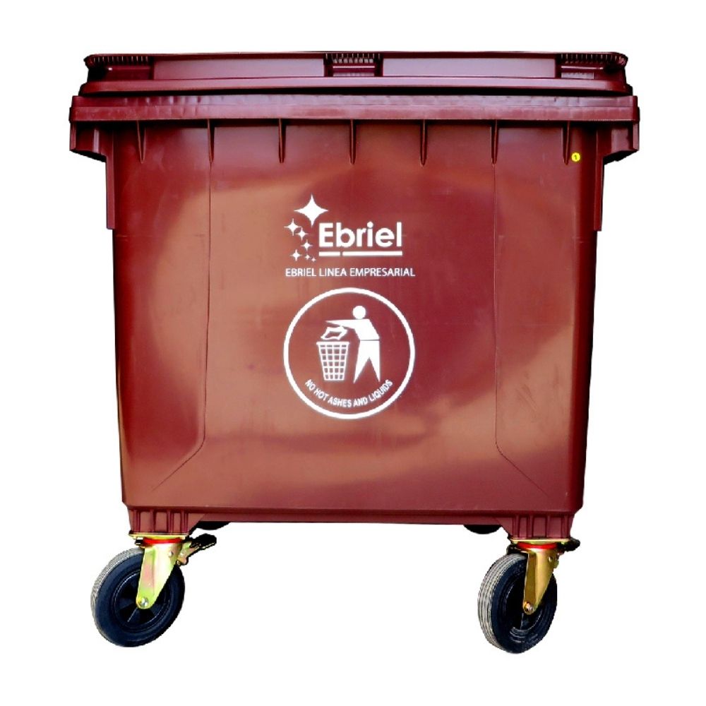 Contenedor Ebriel con 4 Ruedas 1100L Marrón