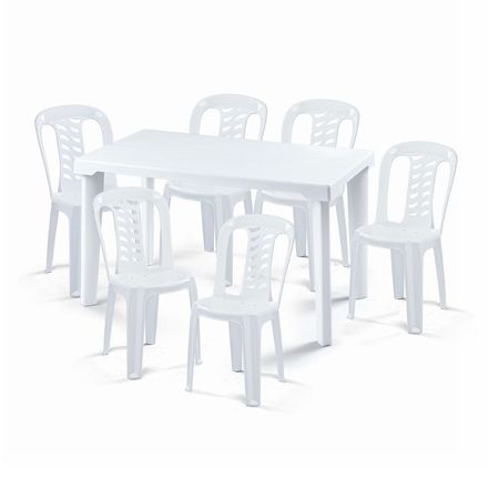 Set Mesa Inka Rectangular Blanco Polinplast