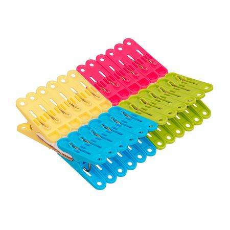 Pinzas medianas de lavandería 24 unidades Reyplast