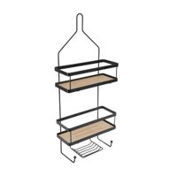 Organizador de Ducha Elite Bamboo Orange Modelo BWS121702 Hierro Negro de 3 Niveles