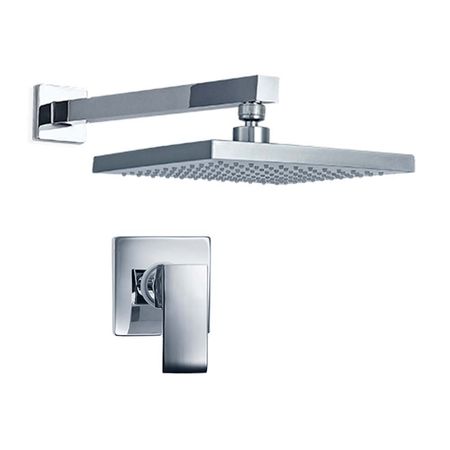 Mezcladora de Ducha Monocomando Minimalista Square con salida Española Cromado Vainsa