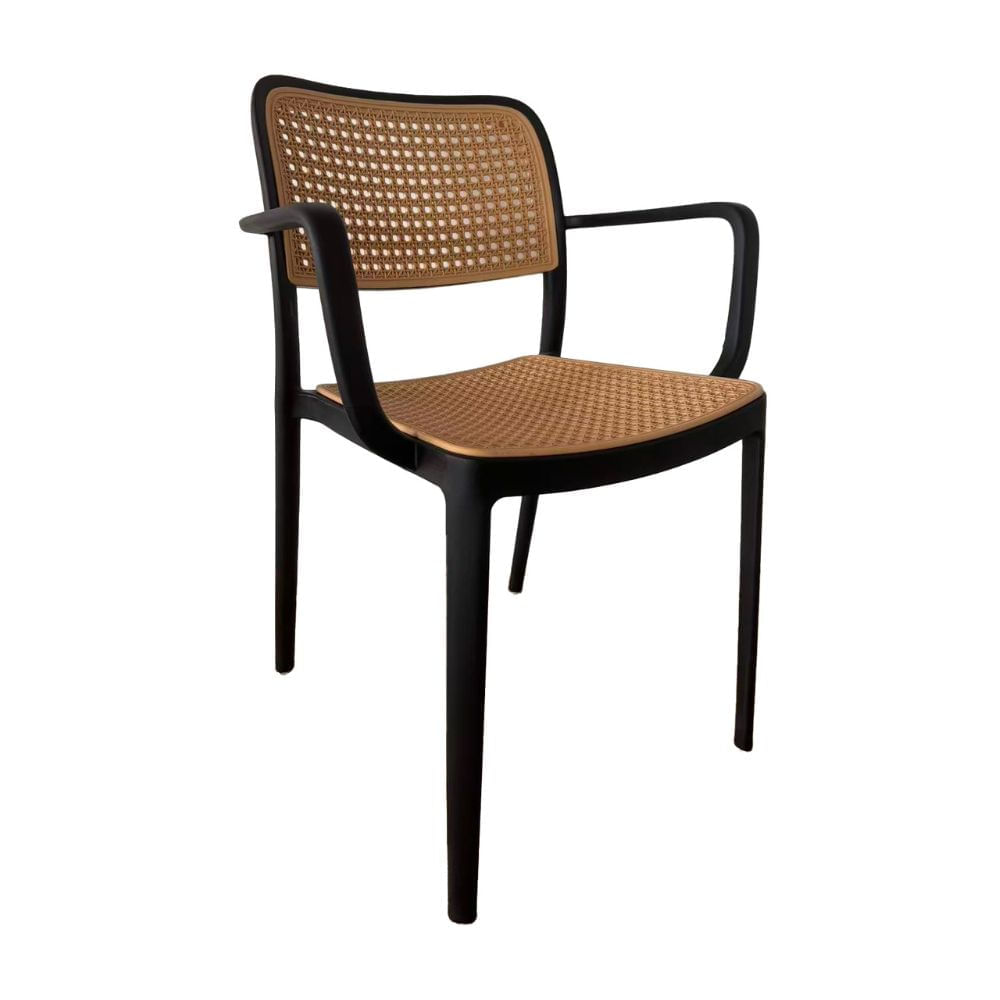 Silla Plástica beige/negro 56 x 54 x 81cm Orange