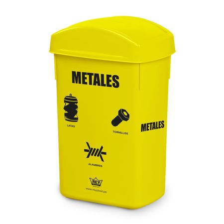 Papelera rectangular 27.8 litros Metales Reyplast